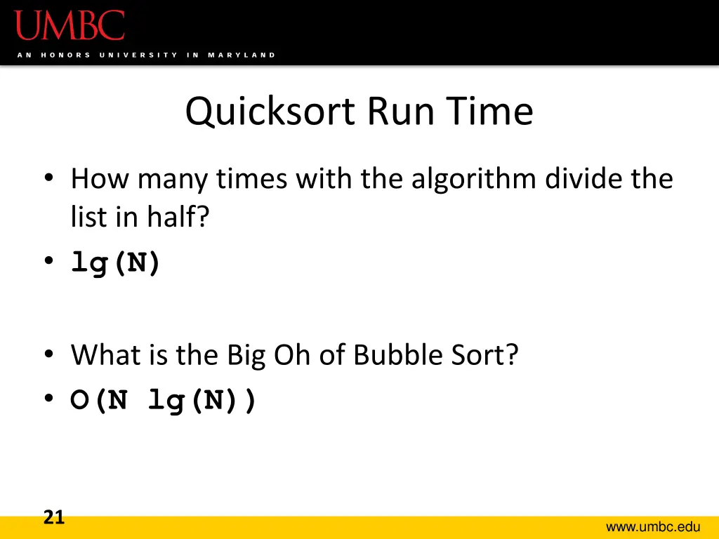 quicksort run time 1