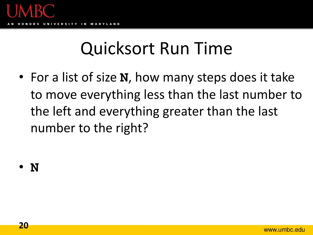 quicksort run time