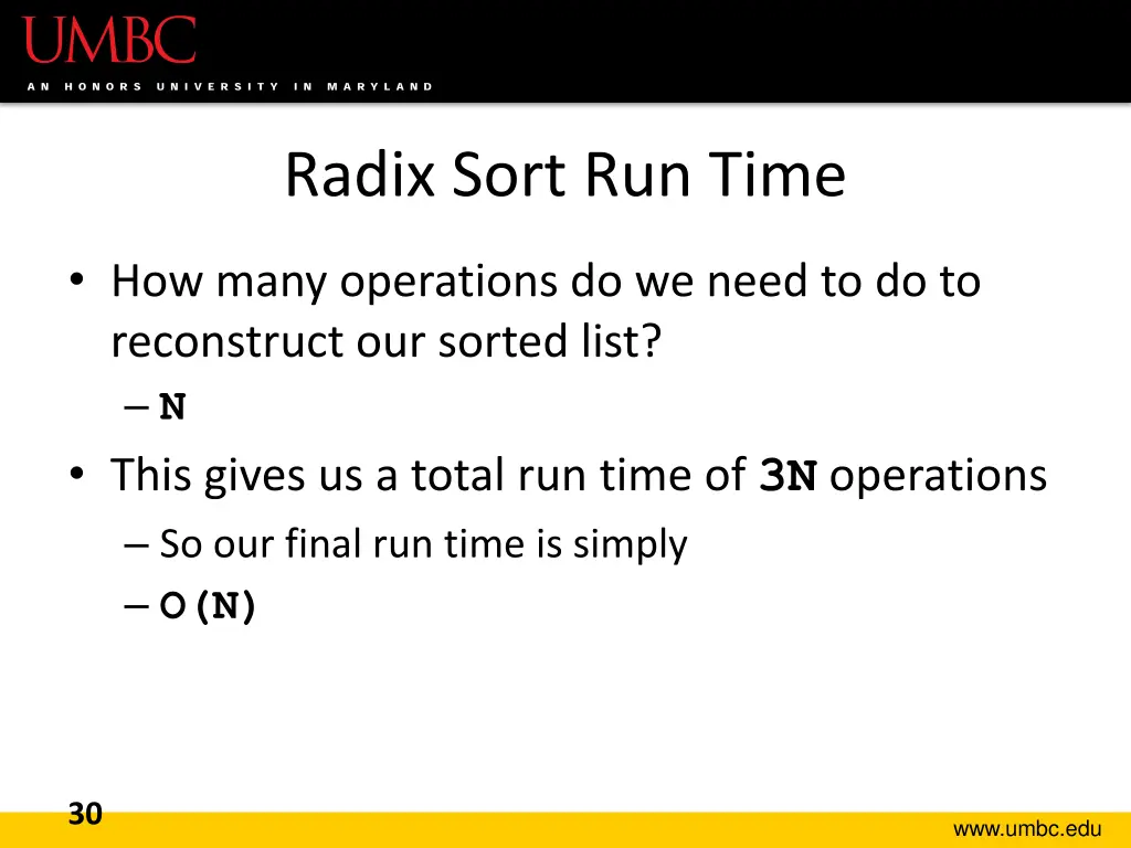 radix sort run time 1