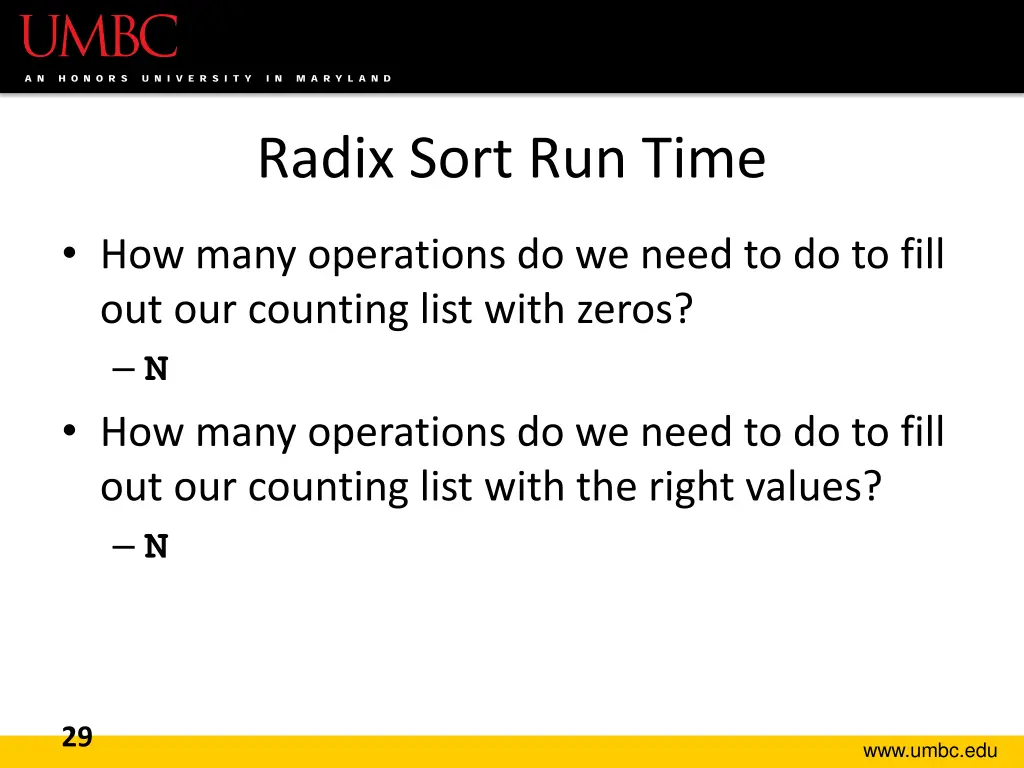 radix sort run time