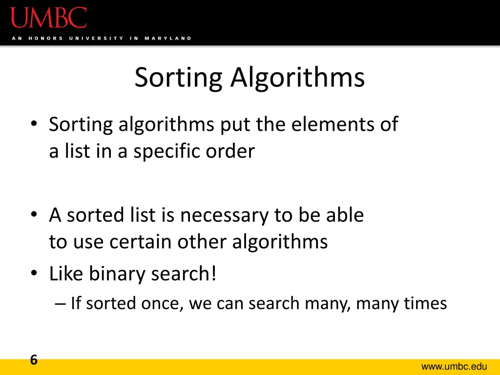 sorting algorithms