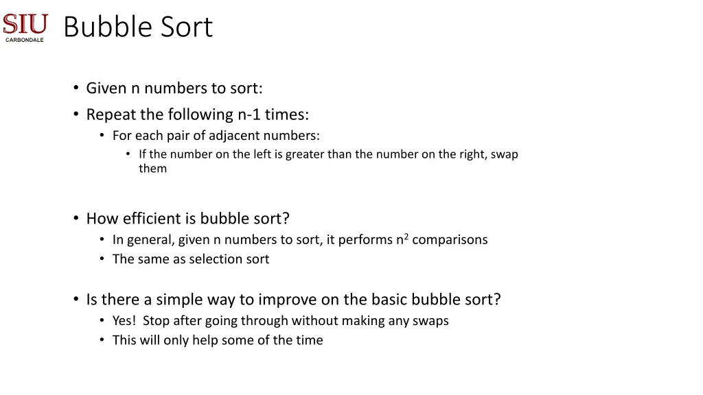 bubble sort