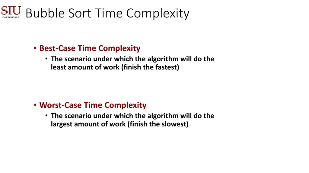 bubble sort time complexity