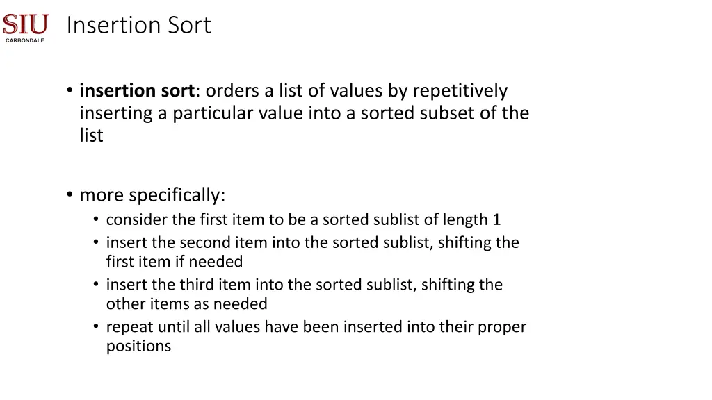 insertion sort 1