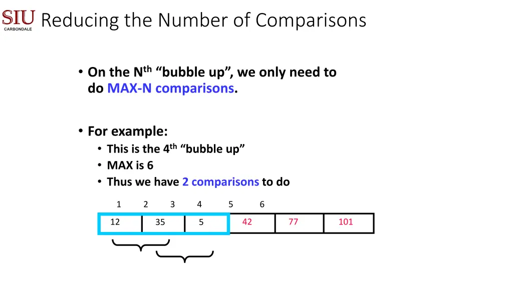 reducing the number of comparisons 1