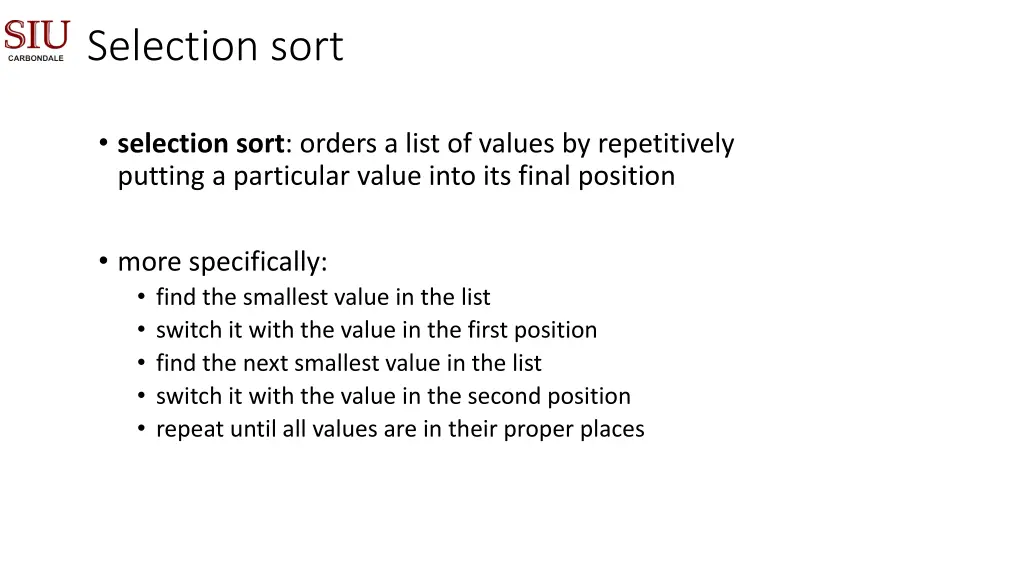 selection sort