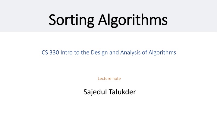 sorting algorithms sorting algorithms