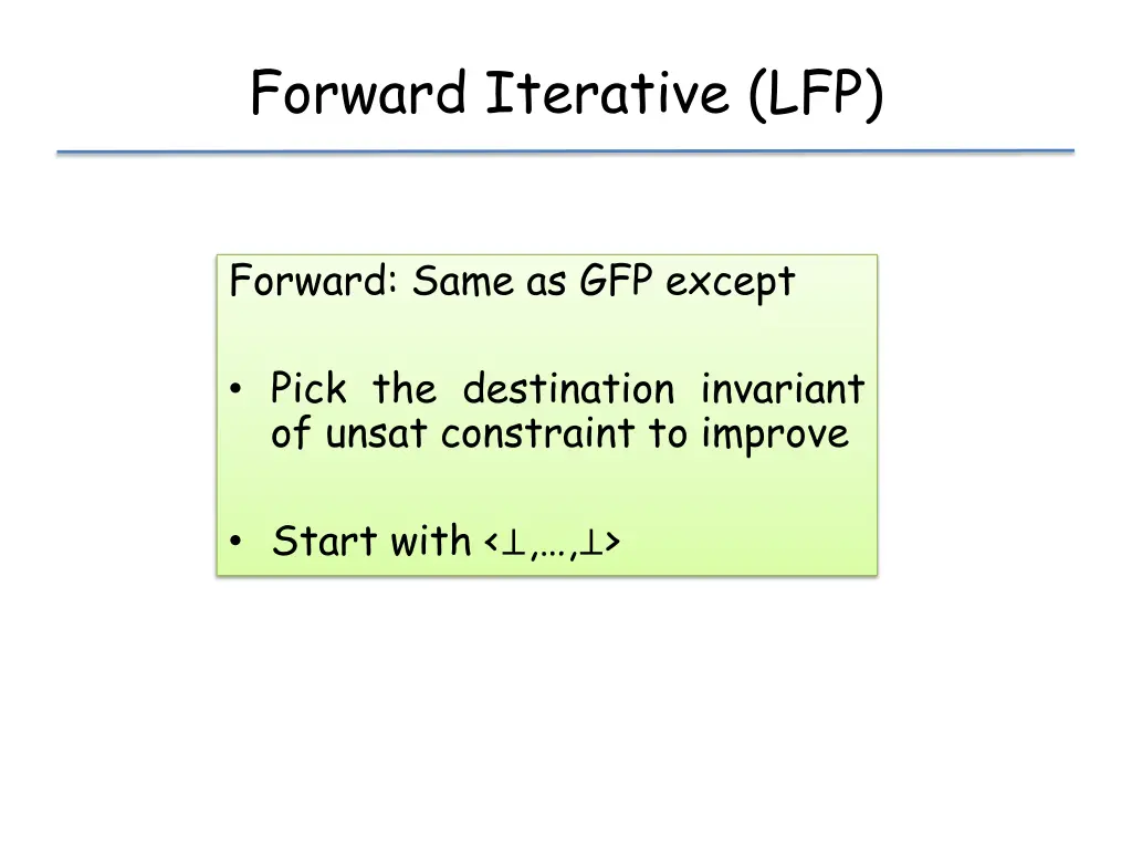 forward iterative lfp