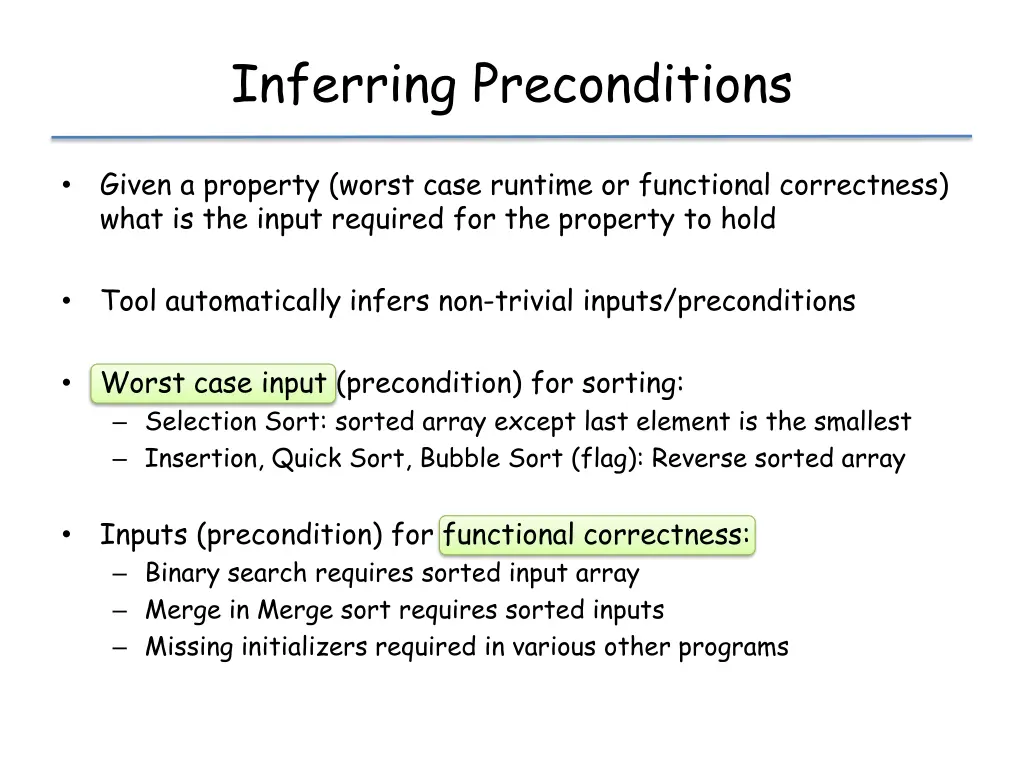 inferring preconditions