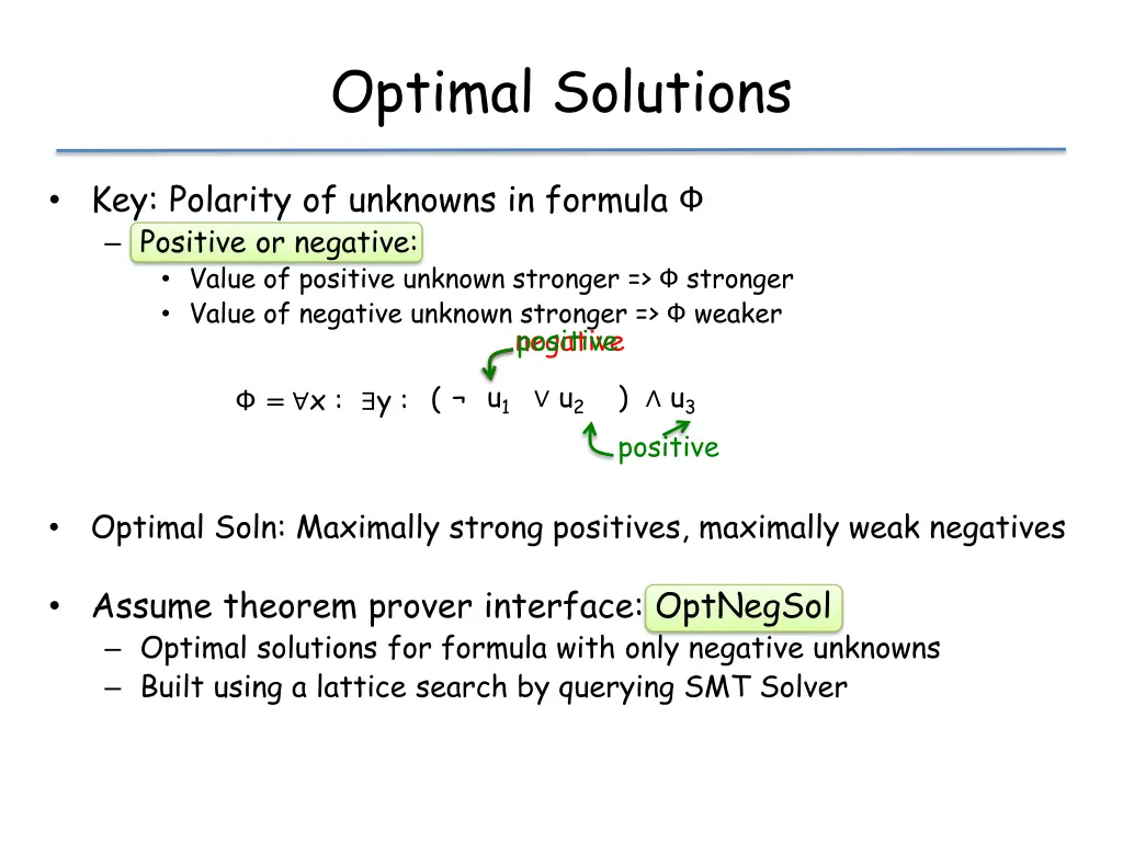 optimal solutions