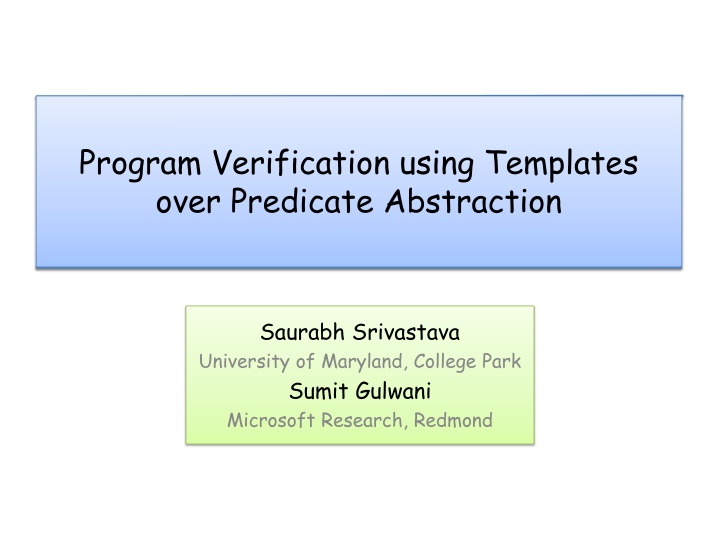 program verification using templates over