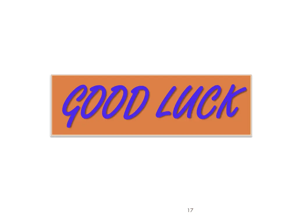 good luck good luck