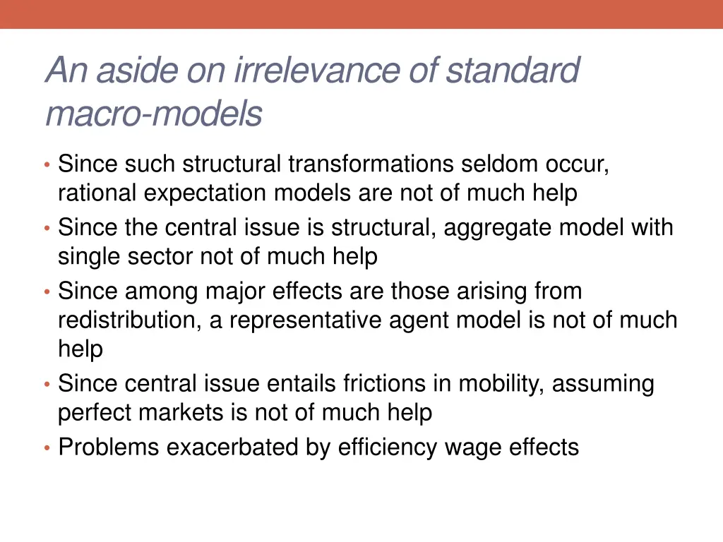 an aside on irrelevance of standard macro models