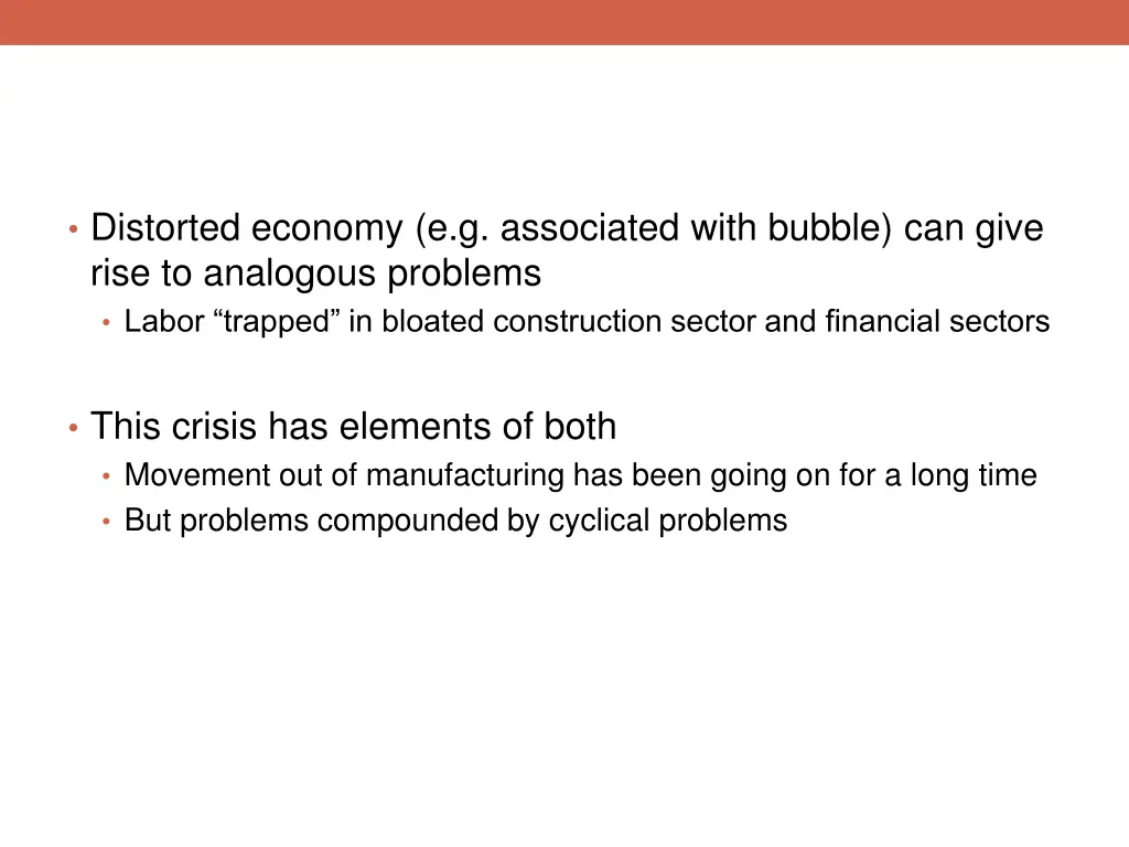 distorted economy e g associated with bubble