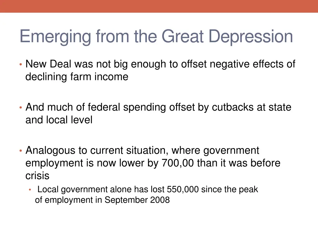 emerging from the great depression