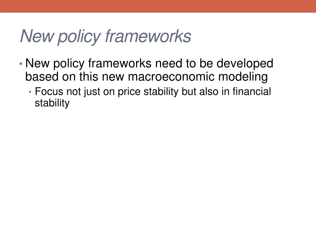 new policy frameworks