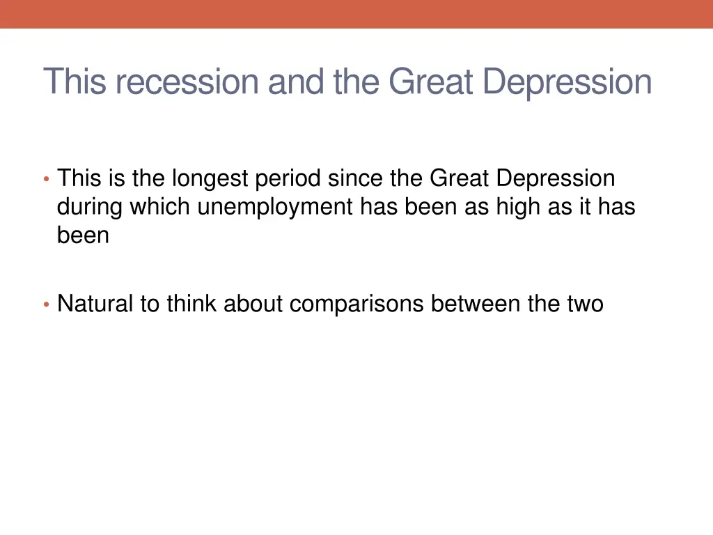 this recession and the great depression