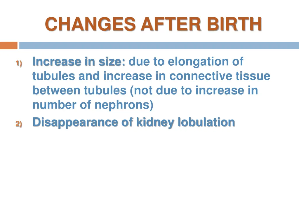 changes after birth