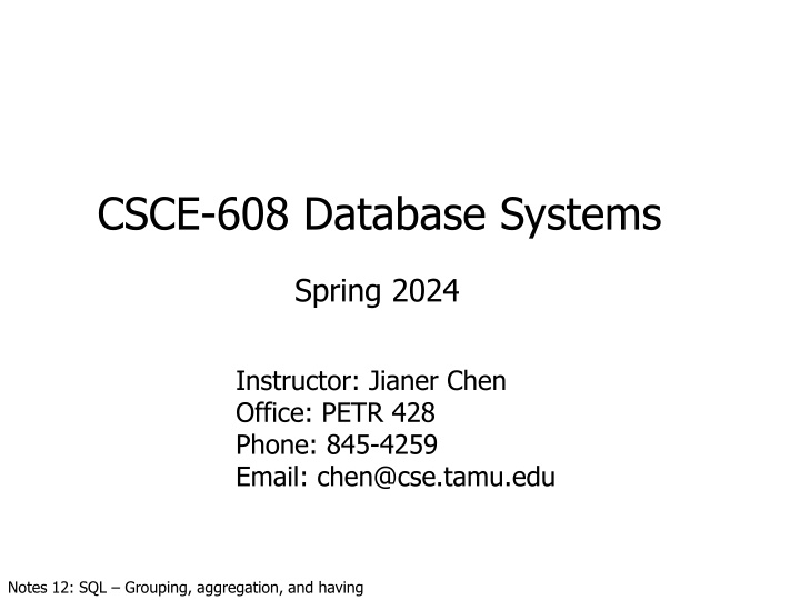 csce 608 database systems