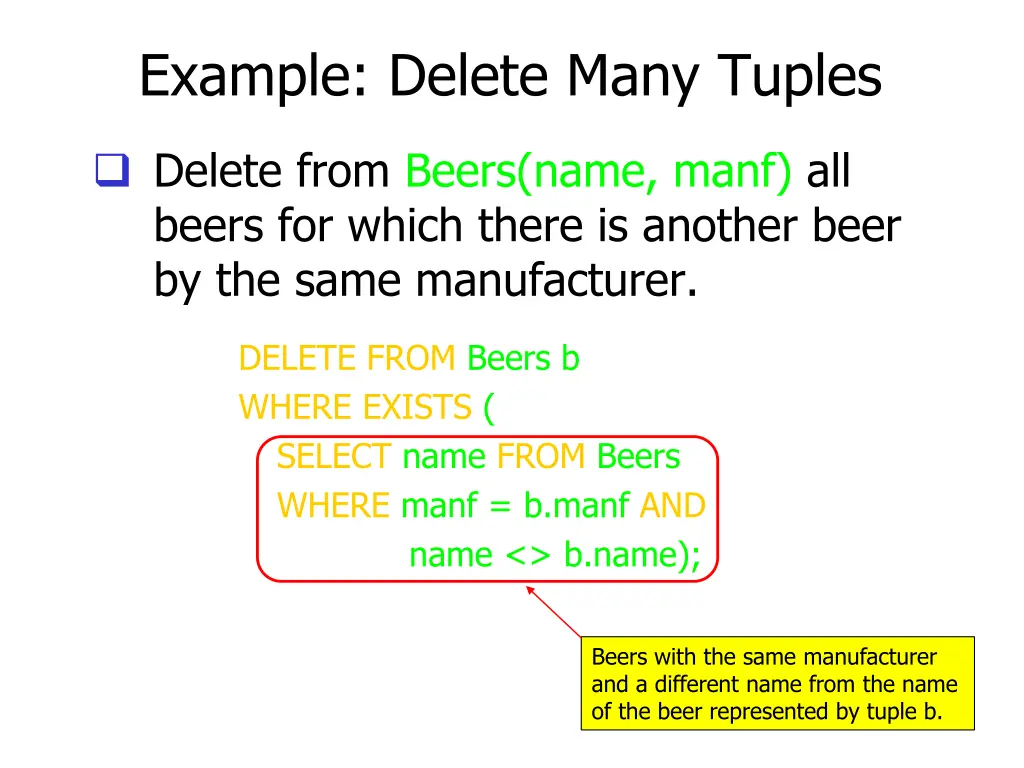 example delete many tuples 1