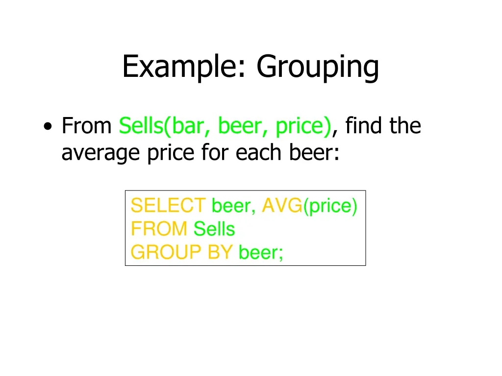 example grouping