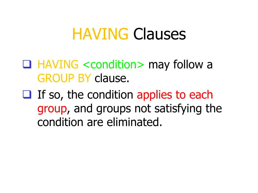 having clauses