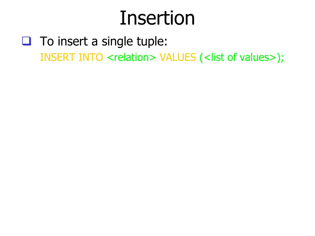 insertion