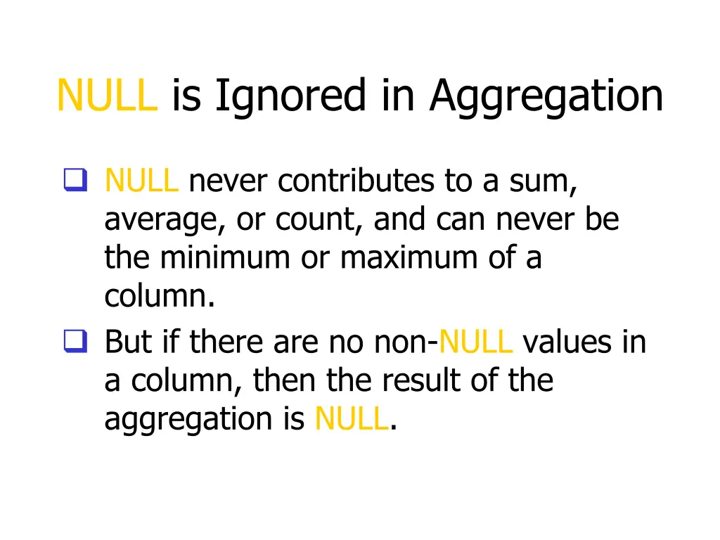 null is ignored in aggregation