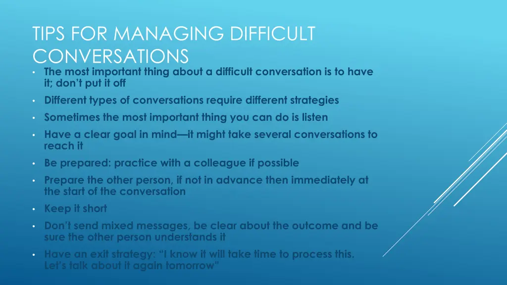 tips for managing difficult conversations