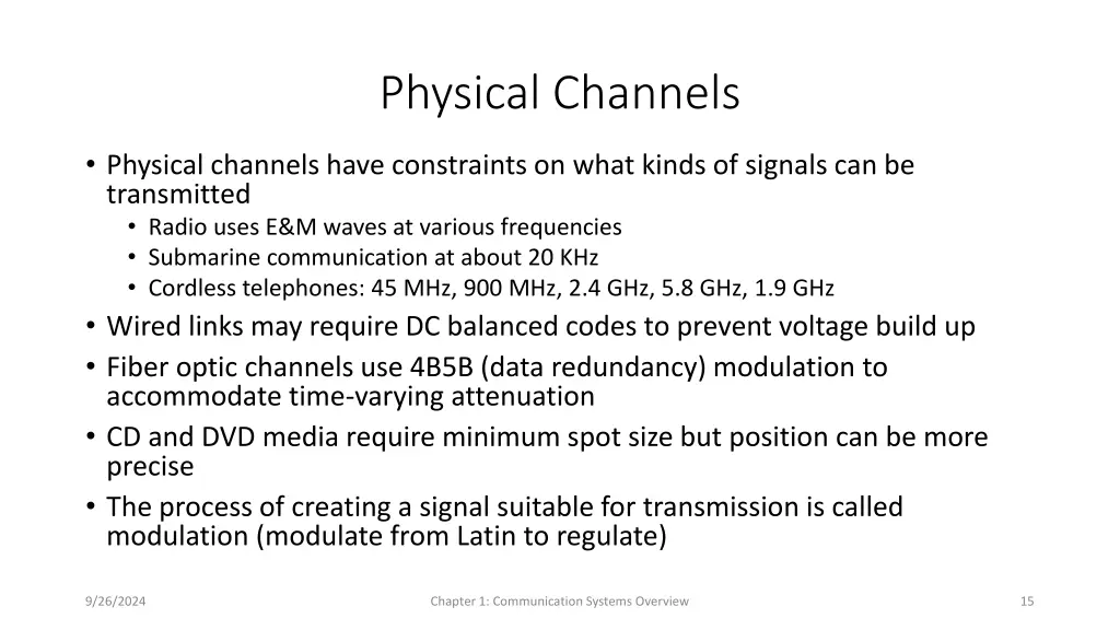 physical channels