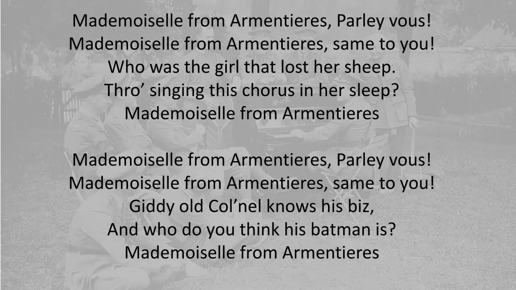 mademoiselle from armentieres parley vous