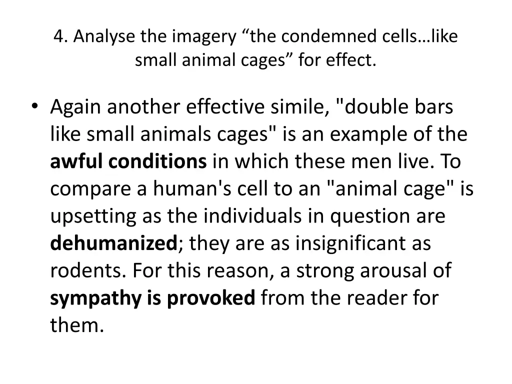 4 analyse the imagery the condemned cells like