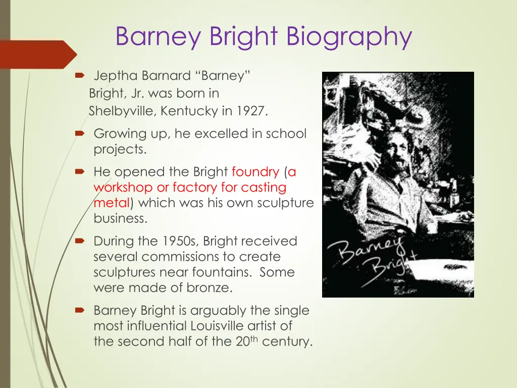 barney bright biography