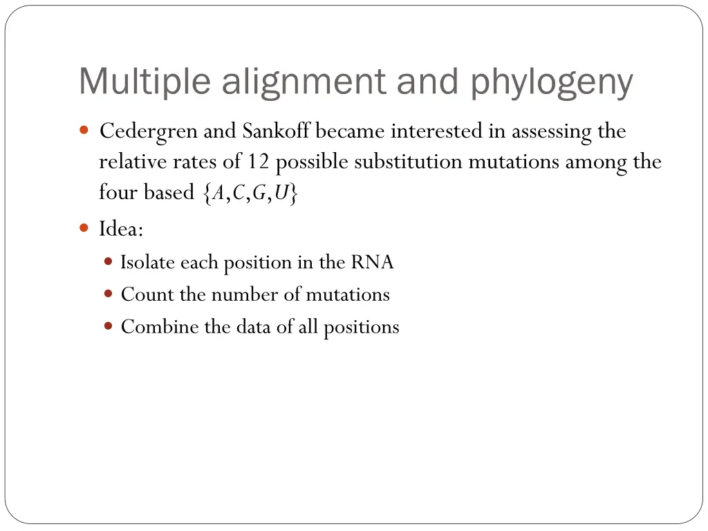 multiple alignment and phylogeny 1