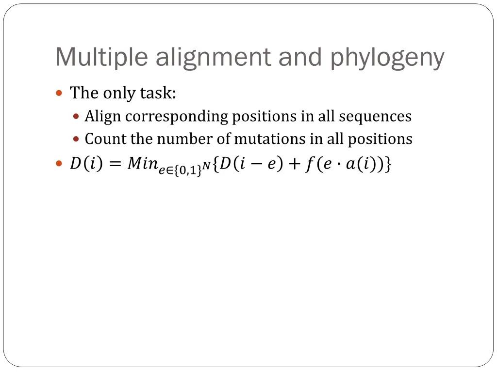 multiple alignment and phylogeny 2