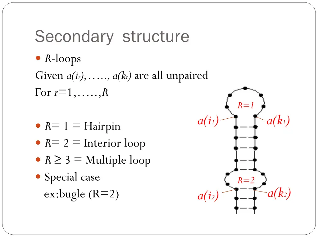 secondary structure r loops given