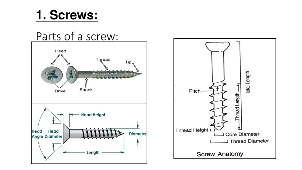 1 screws