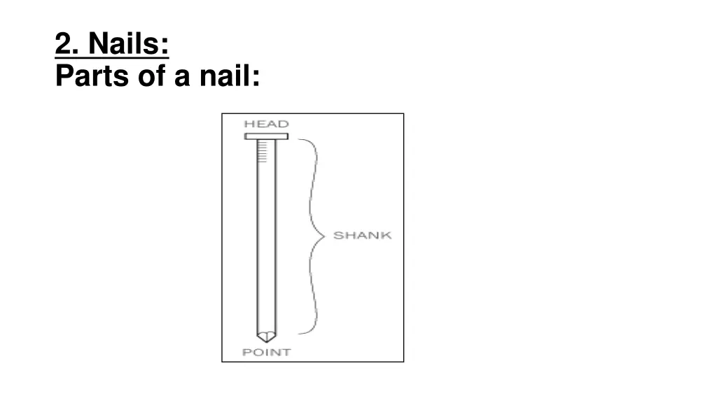 2 nails parts of a nail