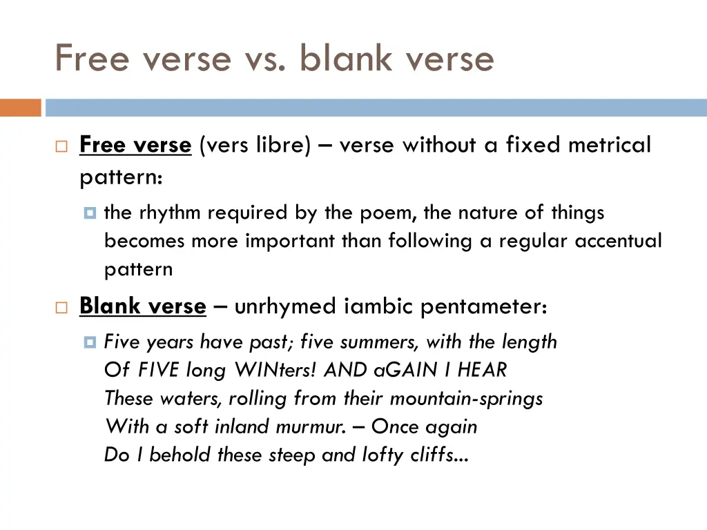 free verse vs blank verse