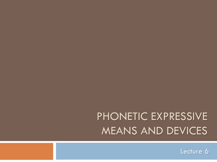 phonetic expressive means and devices