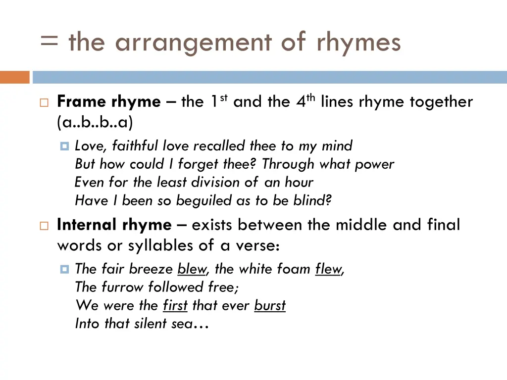 the arrangement of rhymes 1