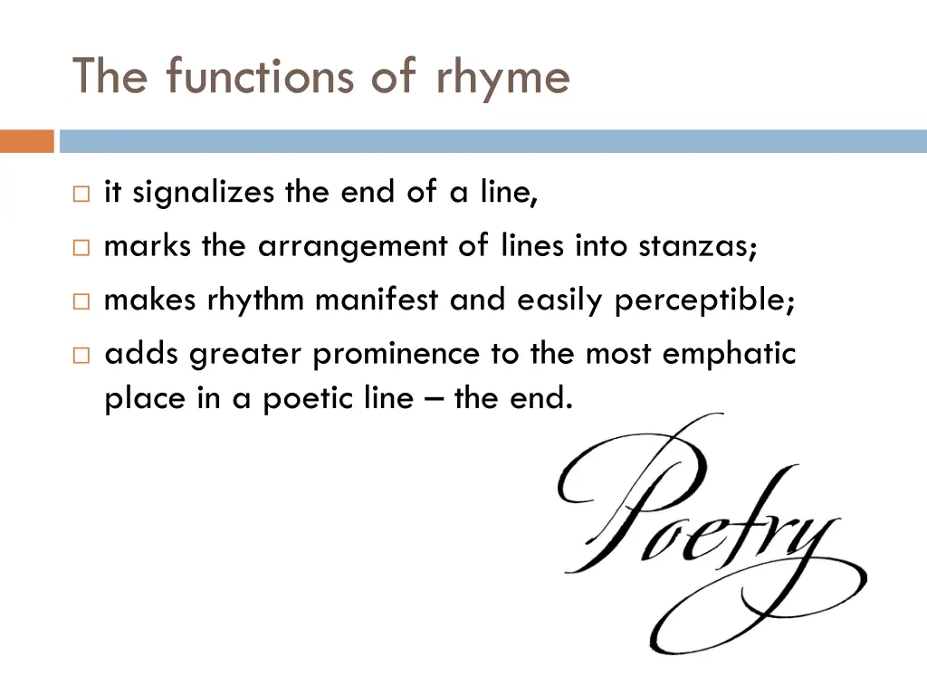 the functions of rhyme