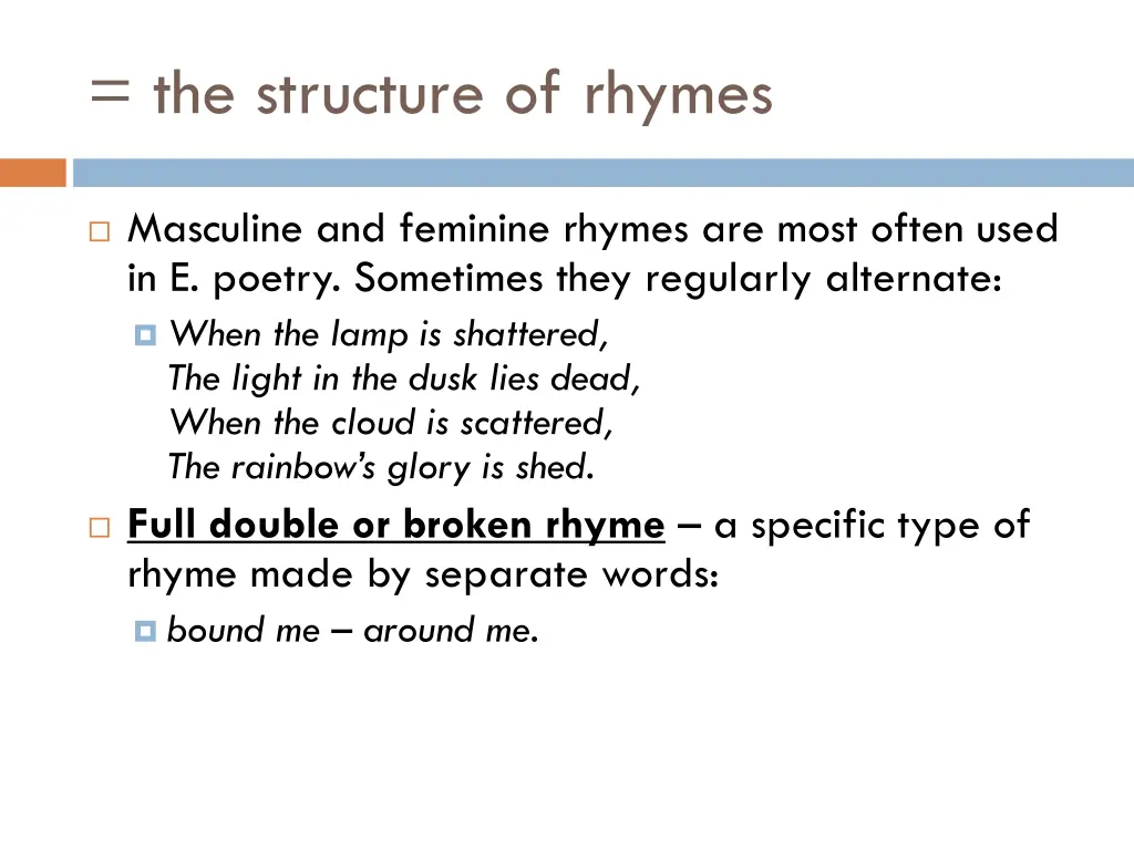 the structure of rhymes 1