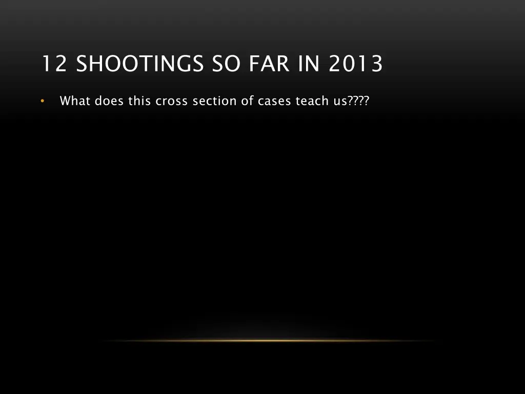 12 shootings so far in 2013