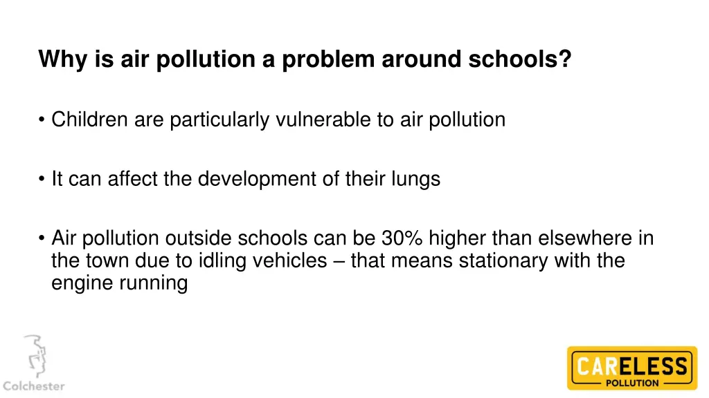 why is air pollution a problem around schools