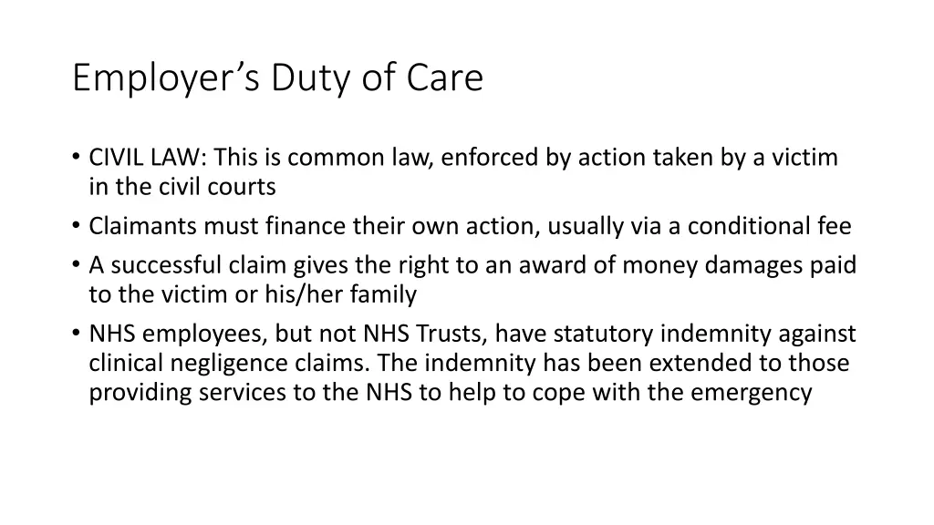 employer s duty of care 1