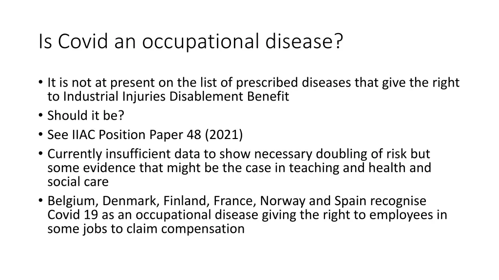 is covid an occupational disease