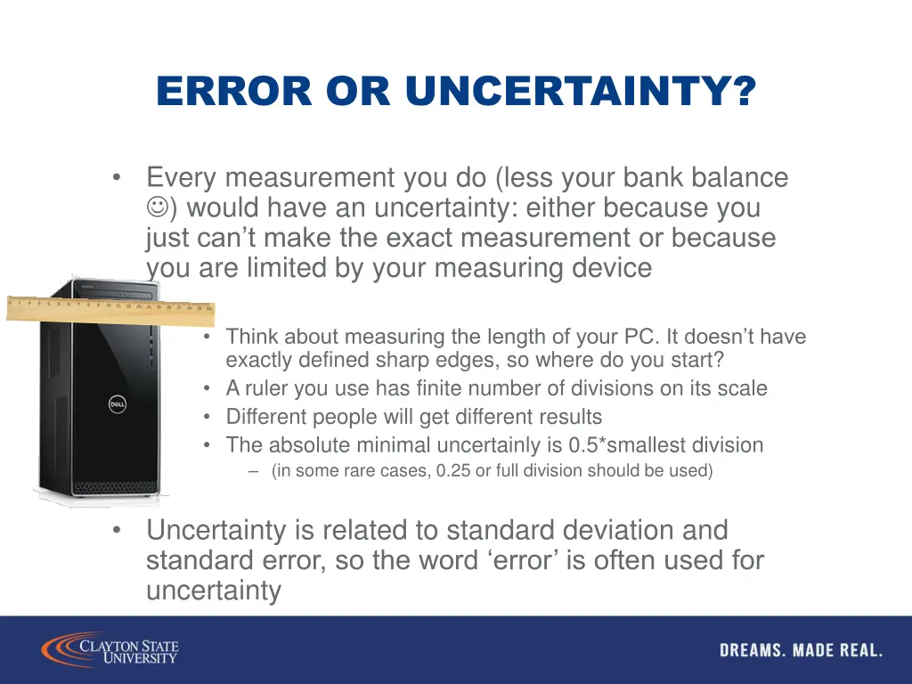 error or uncertainty