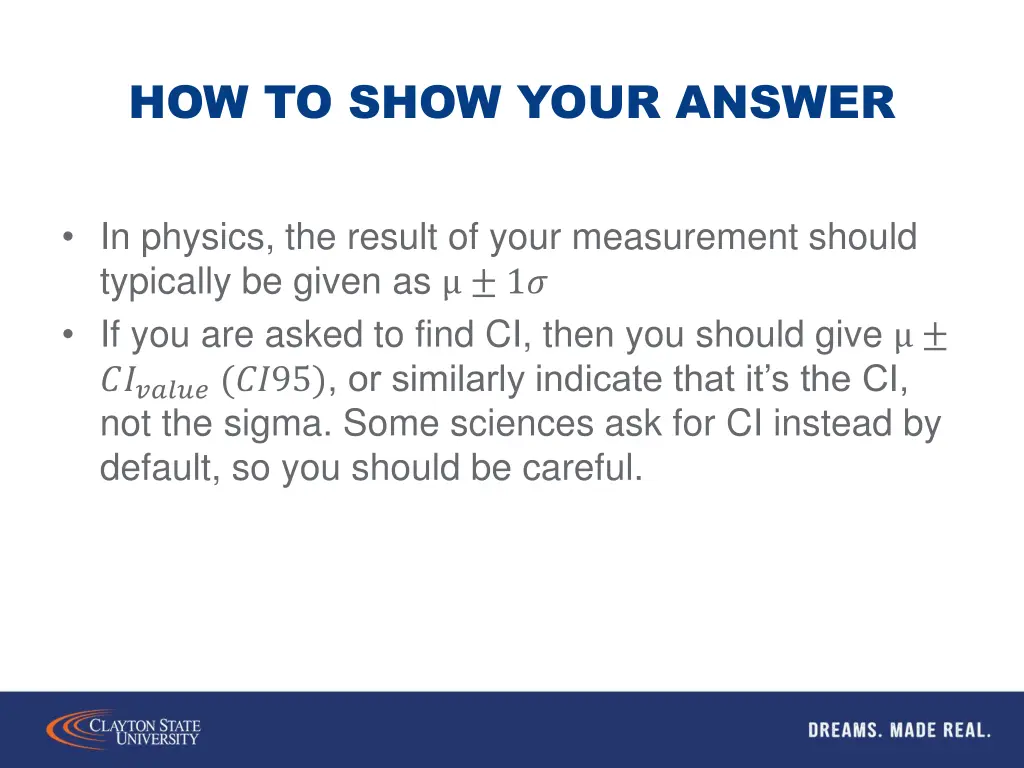 how to show your answer