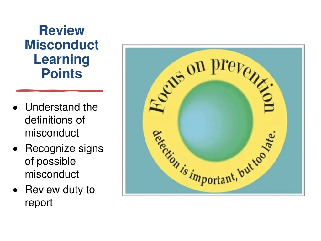 review misconduct learning points